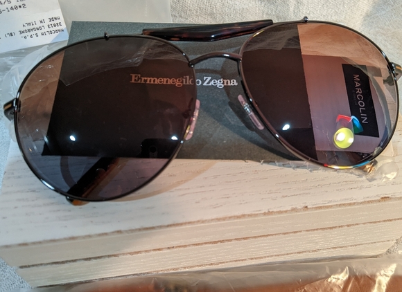 Ermenegildo Zegna EZ0154 12F Shiny Dark Ruthenium/Gradient Brown - Picture 3 of 6